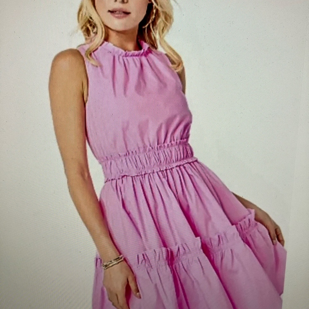 Lilly Pulitzer Sleeveless Ruffled Tiered Summer Dress in Lilac Rose. Size 12